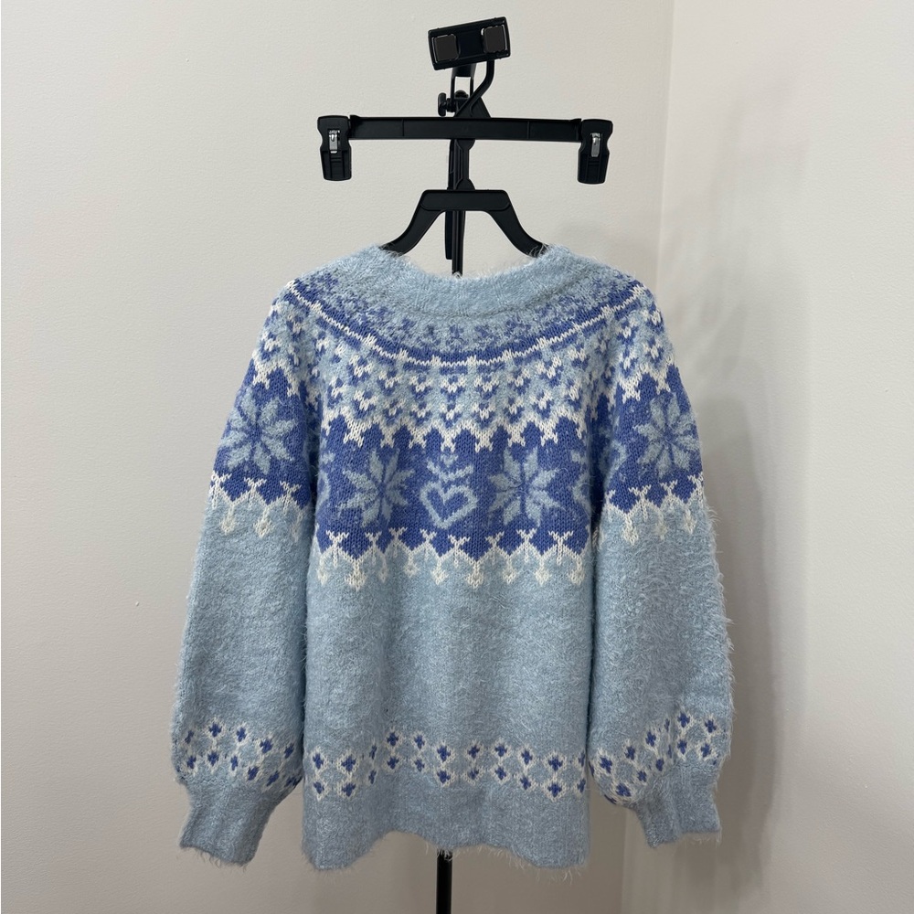 Altar'd State Blue and White Knit Sweater - Picture 7 of 7